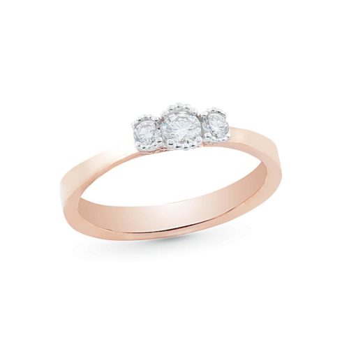 Anello Trilogy scalare con Diamanti