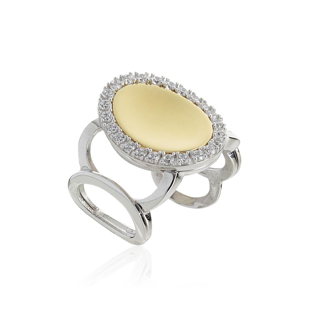 Anello in argento 925 rodiato con zirconi  - ZAN529