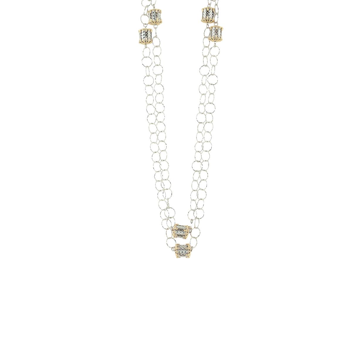 Collana Chanel in argento 925 rodiata e dorata - ZCL980-LN
