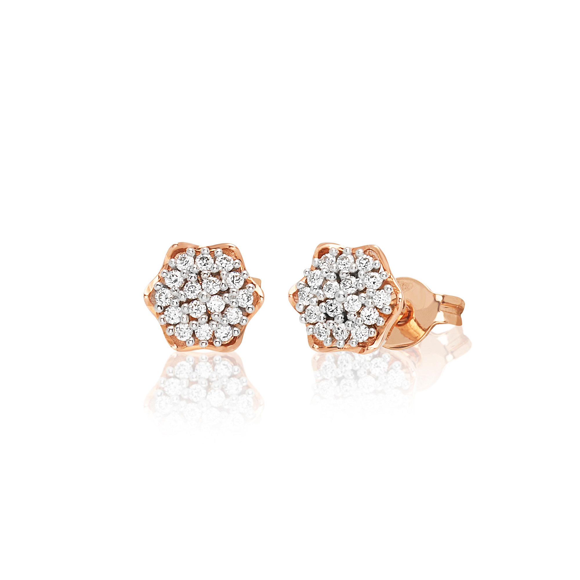 Orecchini collezione bouquet artlinea in oro 18 carati diamanti bianchi naturali e pietre preziose. Gioielli da donna.