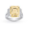 Anello in oro bianco 18kt con diamanti e pietra preziosa centrale - AD532/