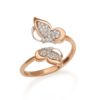 Anello Farfalla in oro 18kt con pavé di diamanti - AD636