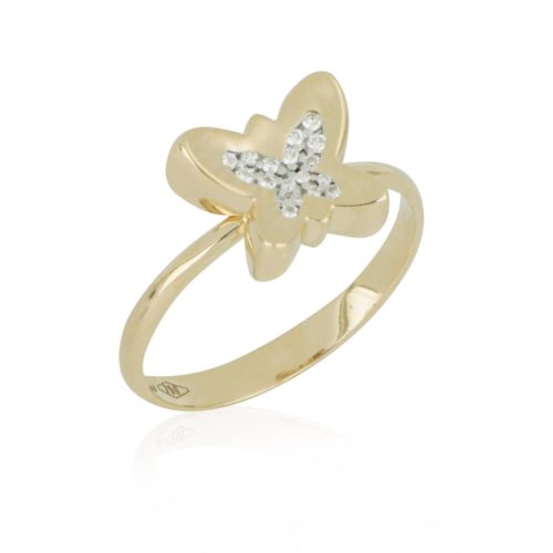 Anello farfalla in oro e diamanti - AD960