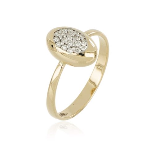 Anello ovale in oro e diamanti - AD973