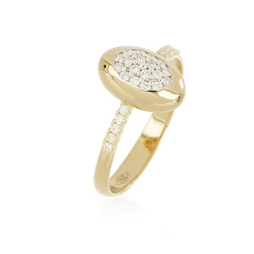 Anello ovale in oro e diamanti - AD977