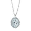 Collana in oro bianco 18 kt, con acquamarina e diamanti - CD481/AC-LB