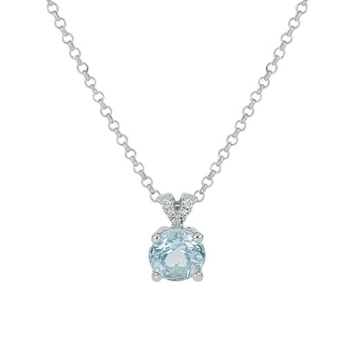 Collana con Diamanti ed acquamarina