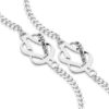 Due Bracciali in argento con nodo amore rodiato 925 - Regalo perfetto per San Valentino - ZBR695-MB