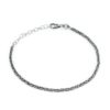 Bracciale uomo catena bizantina piccola in argento brunito palladio e oro nero con diamante - ZBU026D-LM