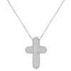 Collana a croce in argento 925 rodiata con zirconi bianchi - ZCL1404/BI-LB