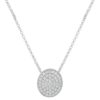Collana con pendente ovale in argento 925 rodiata con zirconi bianchi - ZCL1415-LB