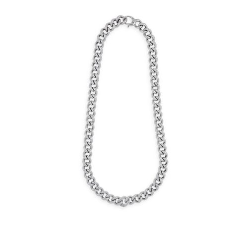 Collana catena in argento 925 rodiata con zirconi  - ZCV001-LB