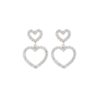 Orecchini cuore in argento 925 rodiato con zirconi  - ZOR1252-LB