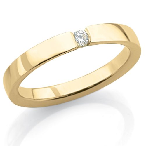 Fede in oro 18kt con diamante larga 3 mm - ADF321P