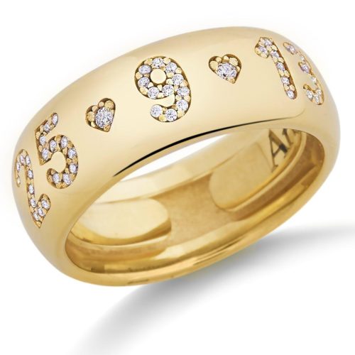 Anello in oro 18kt a fascia largo 8 mm con magic ring personalizzabile - ADF530M