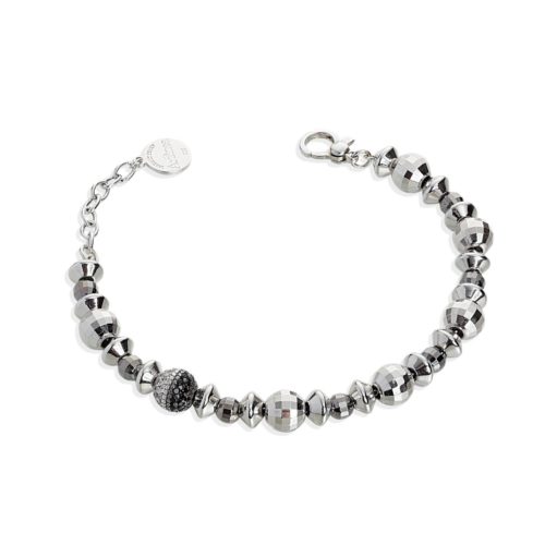 Bracciale in argento 925 rodiato e rutenio, con Swarovski™ - ZBR583-LL