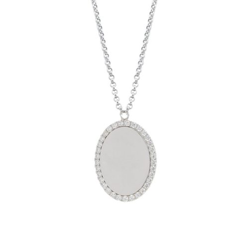 Collana in argento 925 rodiata con zirconi  - ZCL1365