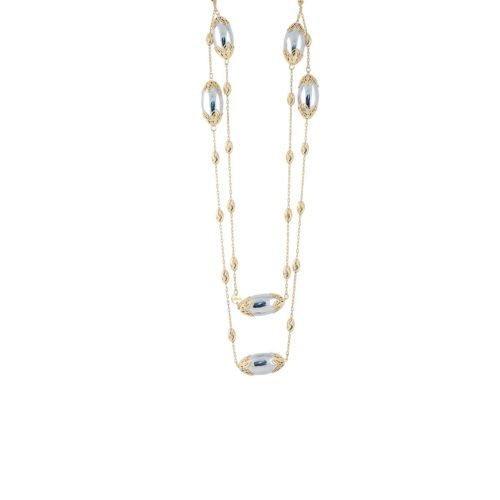 Collana Chanel in argento 925 dorata e rodiata - ZCL971-LN