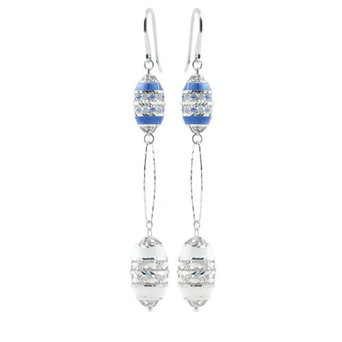 Orecchini in argento 925 rodiati e smaltati - ZOR1098-MB