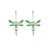 Orecchini Fate piccole in argento 925 dorate, smaltate verde - ZOR1154-MG