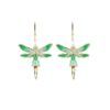 Orecchini Fate piccole in argento 925 dorate, smaltate verde - ZOR1154-MG