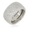Anello a fascia in argento 925 rodiato con pavé di zirconi bianchi  - ZAN572BI