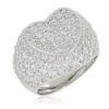 Anello a cuore in argento 925 rodiato con pavé di zirconi bianchi  - ZAN582BI