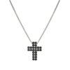 Collana a croce in argento 925 rodiata con zirconi disponibili in vari colori  - ZCL1403