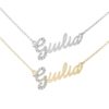 Collana con Nome in Argento rodiato o dorato, inziale con pavé di Zirconi - Tutti i nomi disponibili - ZCS9NOME