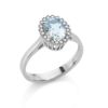 Anello in oro bianco 18 kt, con acquamarina e diamanti - AD709/AC-LB
