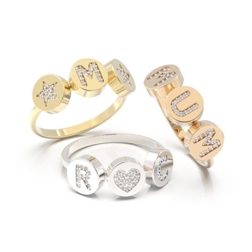 Anello in oro 18kt con diamanti personalizzabile - AFF17