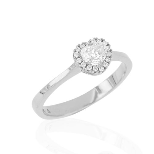 Anello in oro con diamanti e diamante taglio cuore - AD699/DB-LB