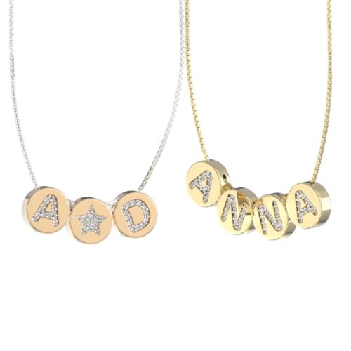 Collana in oro 18kt con elementi personalizzabili con diamanti - CFF40
