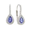 Orecchini in oro bianco 18kt con diamanti e tanzanite taglio a goccia - OD325/TZ-LB