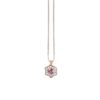 Collana con pendente a fiore in oro 18 kt con diamanti bianchi naturali e pietre preziose