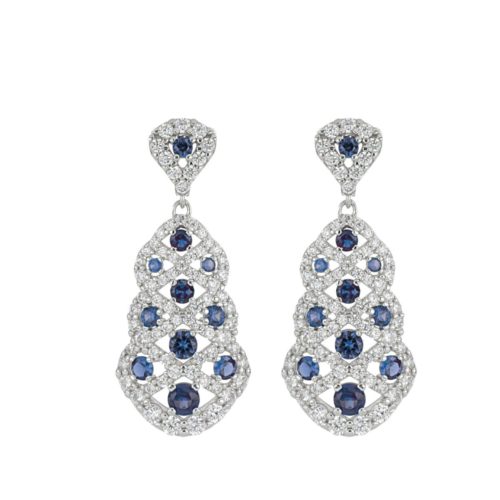 Orecchini e in argento 925 rodiato con zirconi bianchi e colorati - ZOR1278