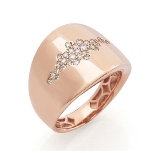 Anello in oro 18kt pavé di diamanti - AD843