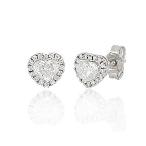 Orecchini in oro con diamanti e diamanti taglio cuore - OD280/DB-LB