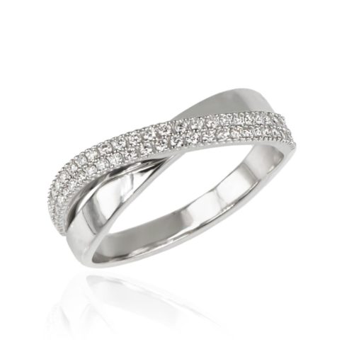 Anello in oro bianco 18kt con diamanti bianchi naturali  - AD1214-LB