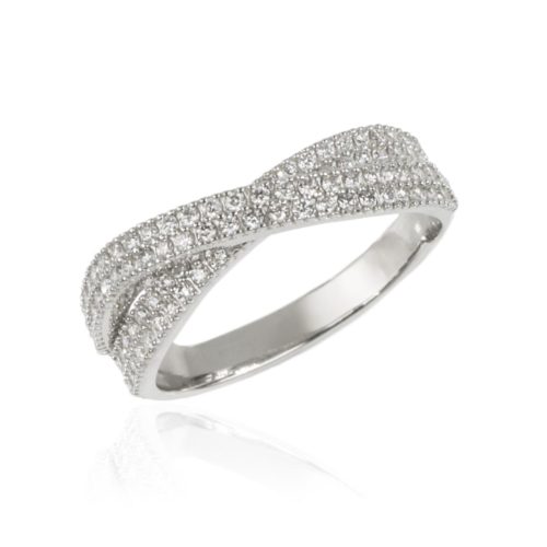 Anello in oro bianco 18kt con diamanti bianchi naturali  - AD1215-LB