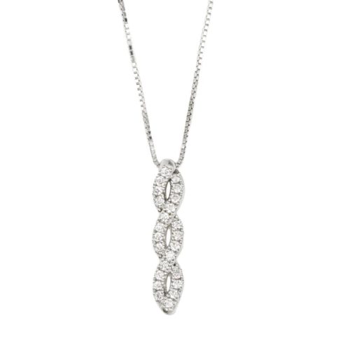 Collana in oro bianco 18kt con diamanti bianchi naturali  - CD749-LB