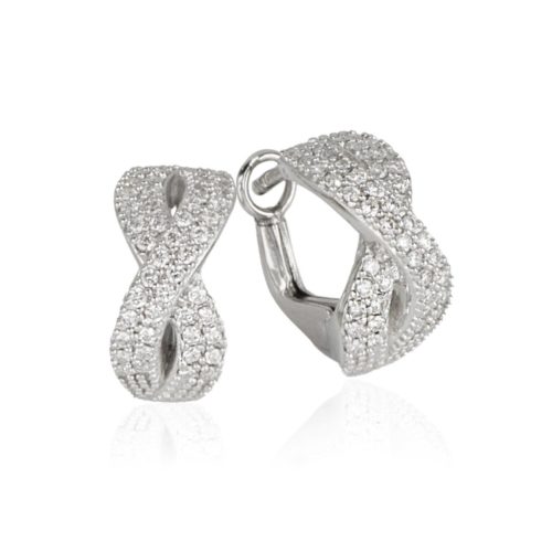 Orecchini in oro bianco 18kt con diamanti bianchi naturali  - OD571-LB