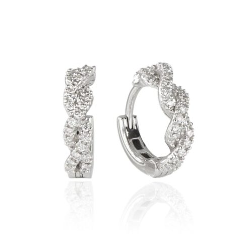 Orecchini in oro bianco 18kt con diamanti bianchi naturali  - OD575-LB