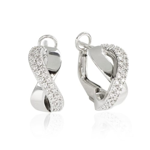 Orecchino in oro bianco 18kt con diamanti bianchi naturali  - OD581-LB