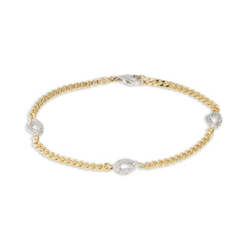 Bracciale in oro giallo 18kt con diamanti bianchi naturali  - BD221-LN