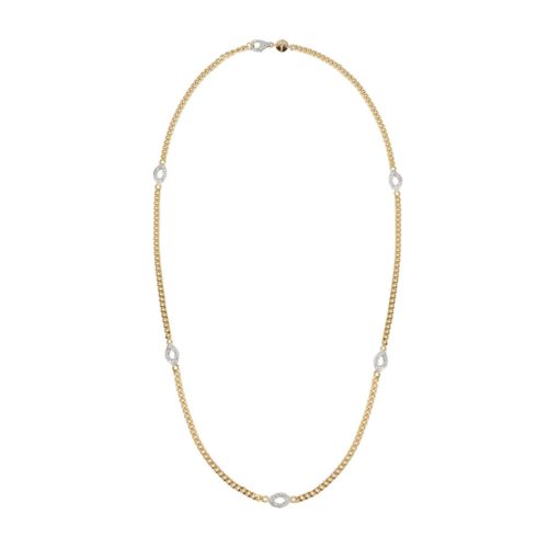 Collana in oro Giallo 18kt con diamanti bianchi naturali  - CD759-LN