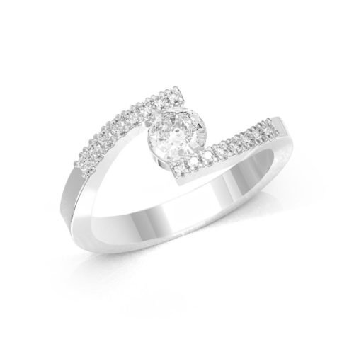 Anello con Diamanti Bianchi - 689