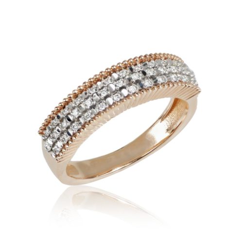 Anello a fascia in oro 18kt e diamanti - AD633/DB