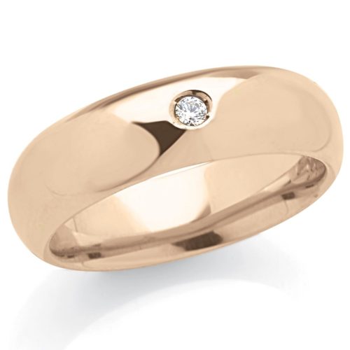 Fede in oro 18kt con diamante larga 6 mm - ADF049P
