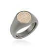 Anello Chevalier in Oro 18 kt e Titanio con Pavé - AT13